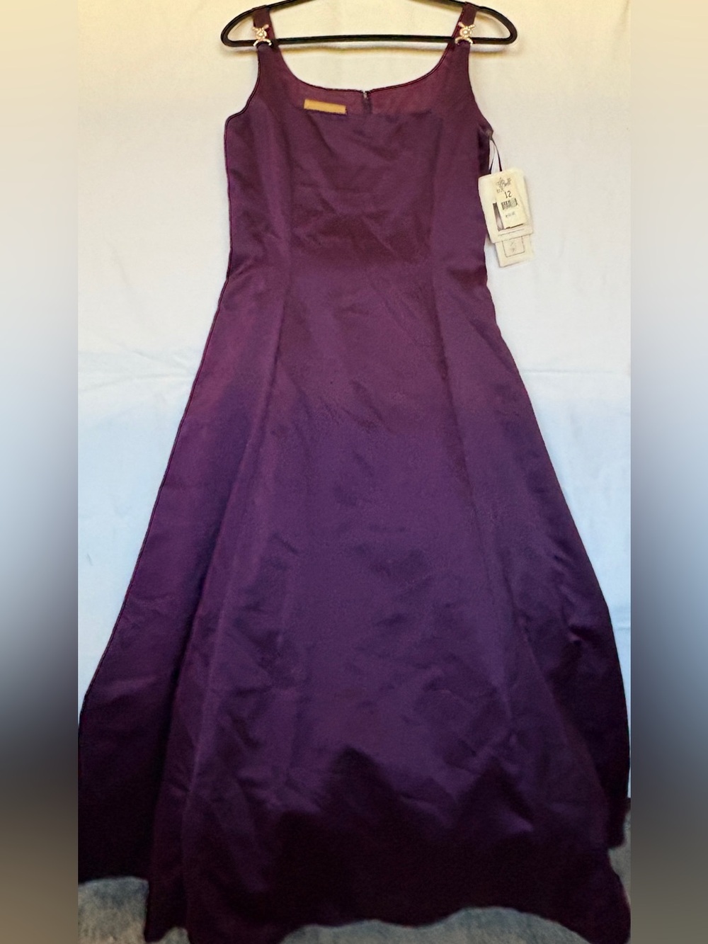 Vintage Scott McClintock Plum Purple Formal Gown Embellished Rhinestone Strap 12